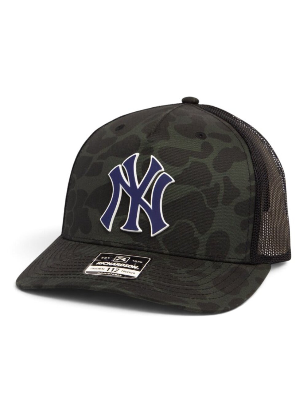 New York Yankees NY Navy 3D Snapback Trucker Hat- Sable Duck Camo/ Black